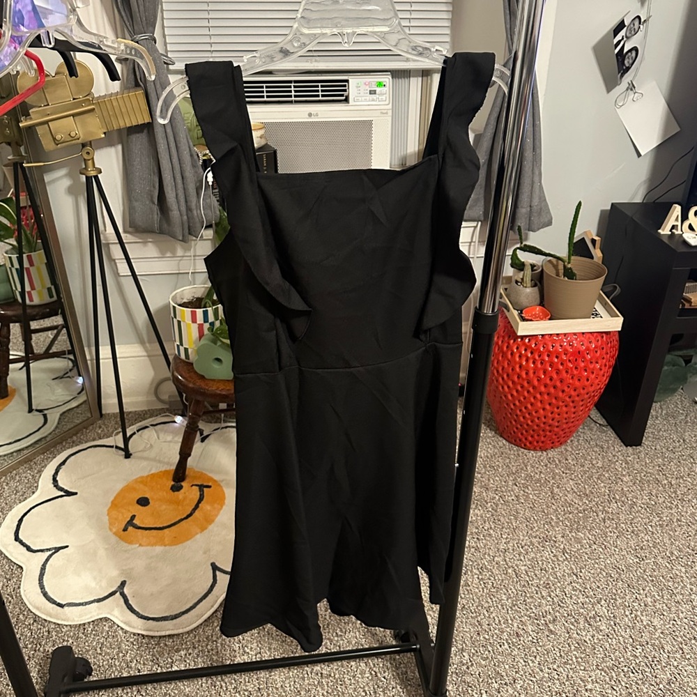 Black Linen Mini Dress